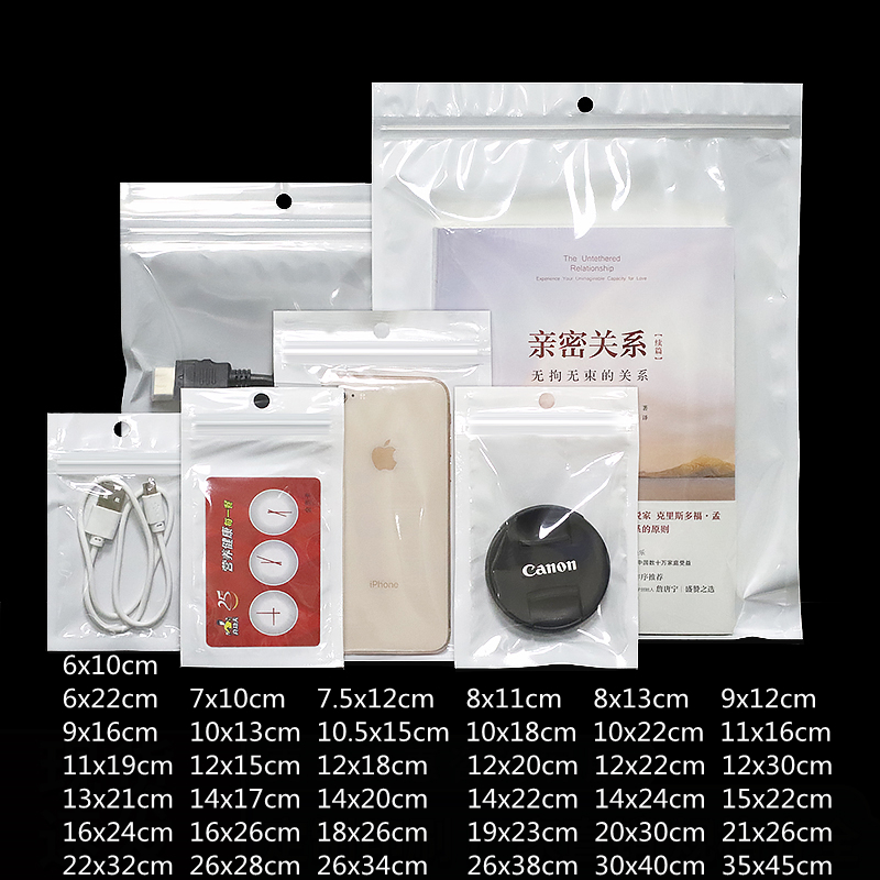 Sustainable Living Eco Friendly - 50Pcs White Clear Self Seal Ziplock