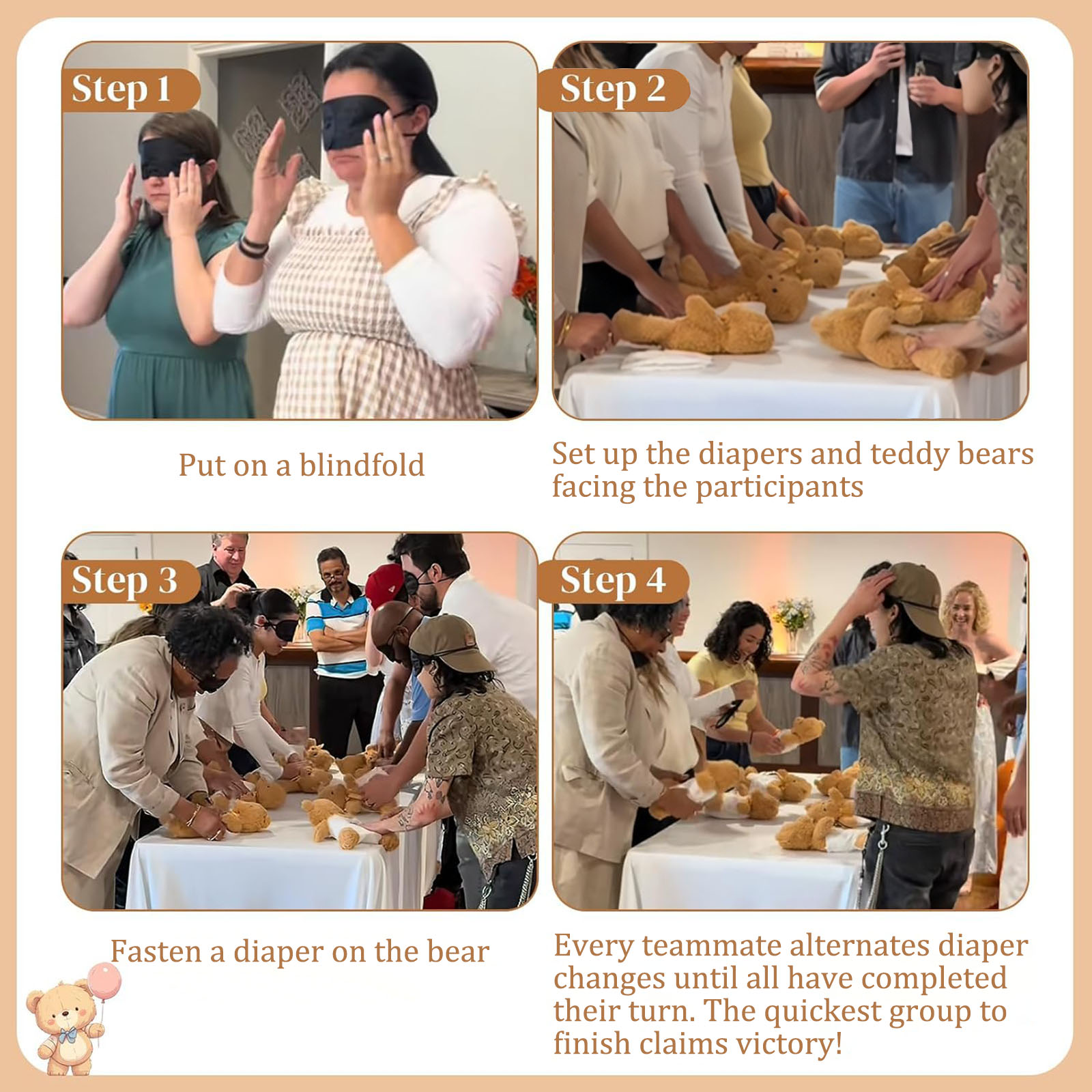 4/6/8/12 Sets Baby Shower Game - Cloth Diaper Insert 评论和价格