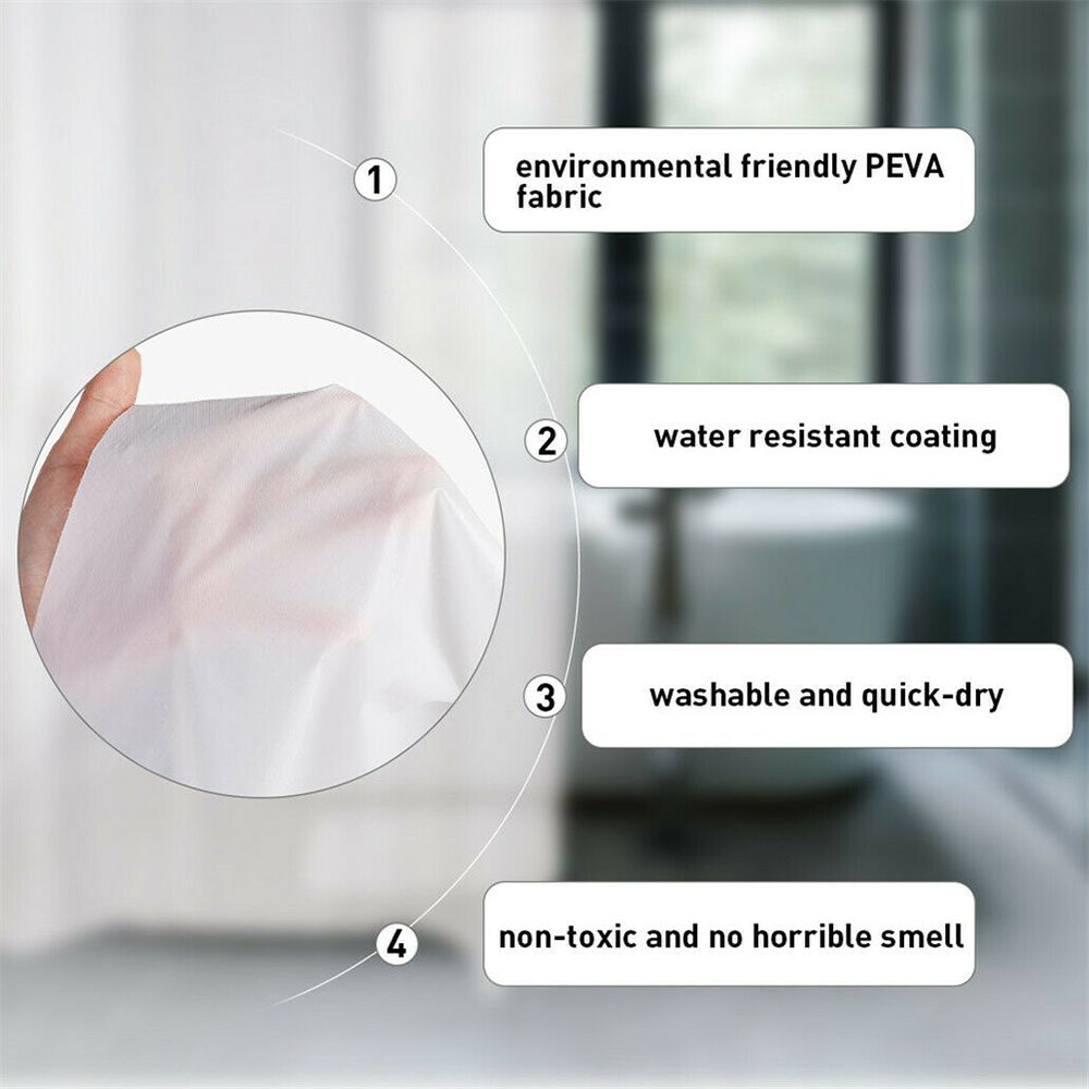Waterproof Shower Curtain PEVA - Sustainable Living Eco Friendly 评论和价格